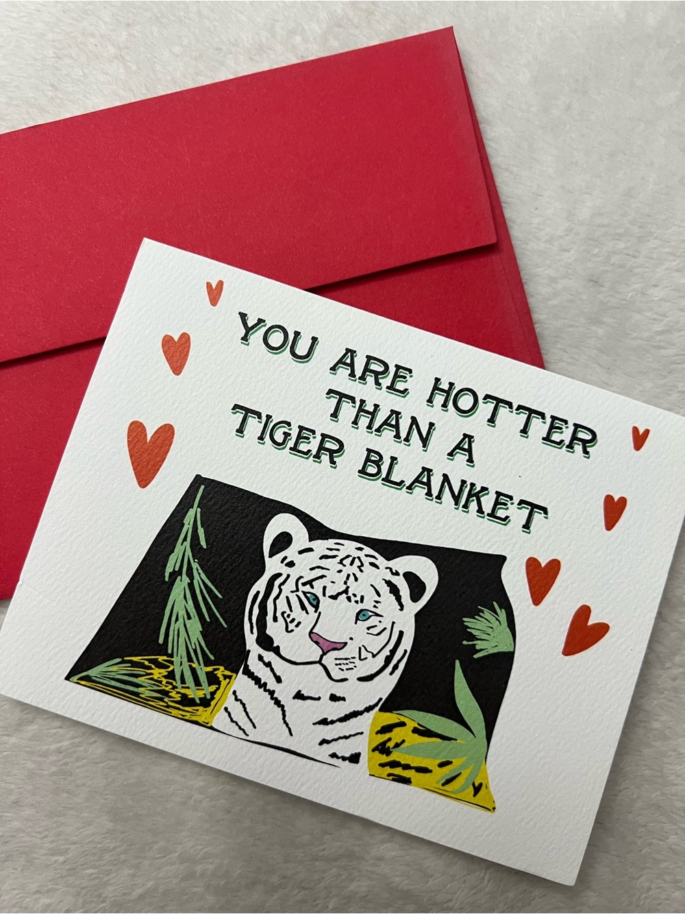 You Are Hotter Than A Tiger Blanket Card - Red Envelope